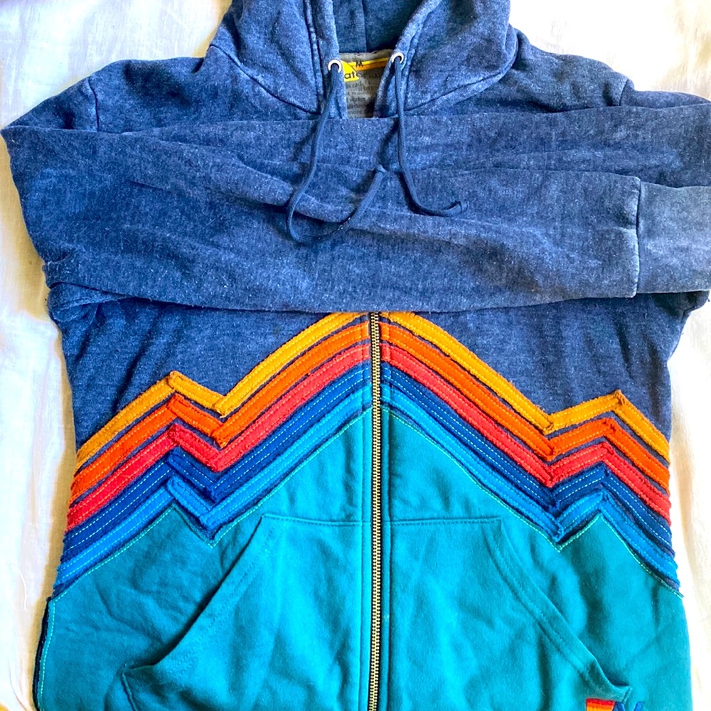 Aviator Nation hoodie M mountain stripes